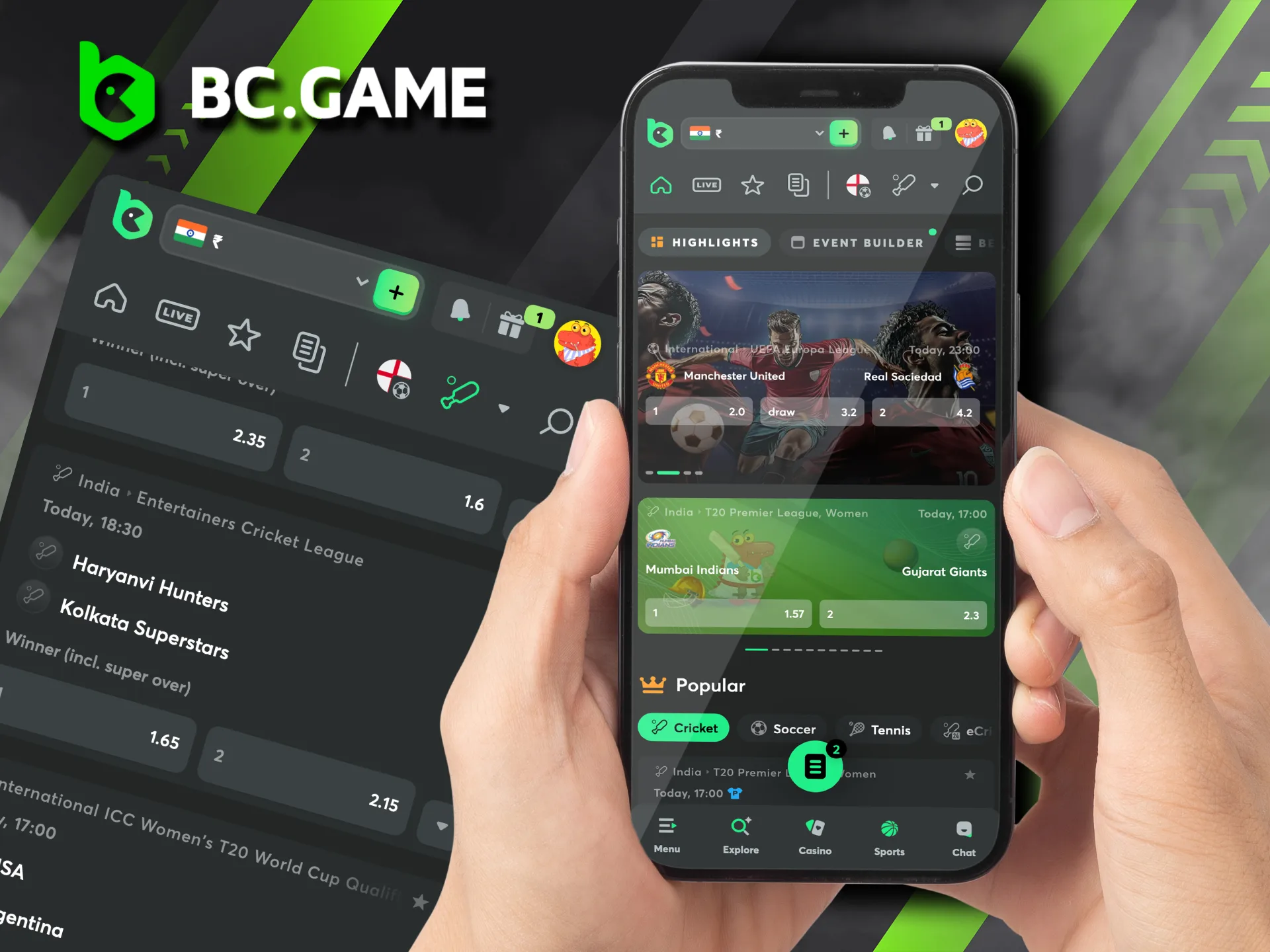 BC Game’s mobile app lets you enjoy seamless cricket betting — download, select, and bet anywhere.