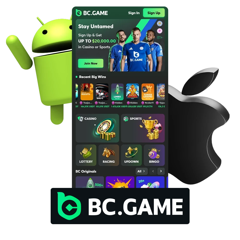 BC Game is always at your fingertips with the mobile app.