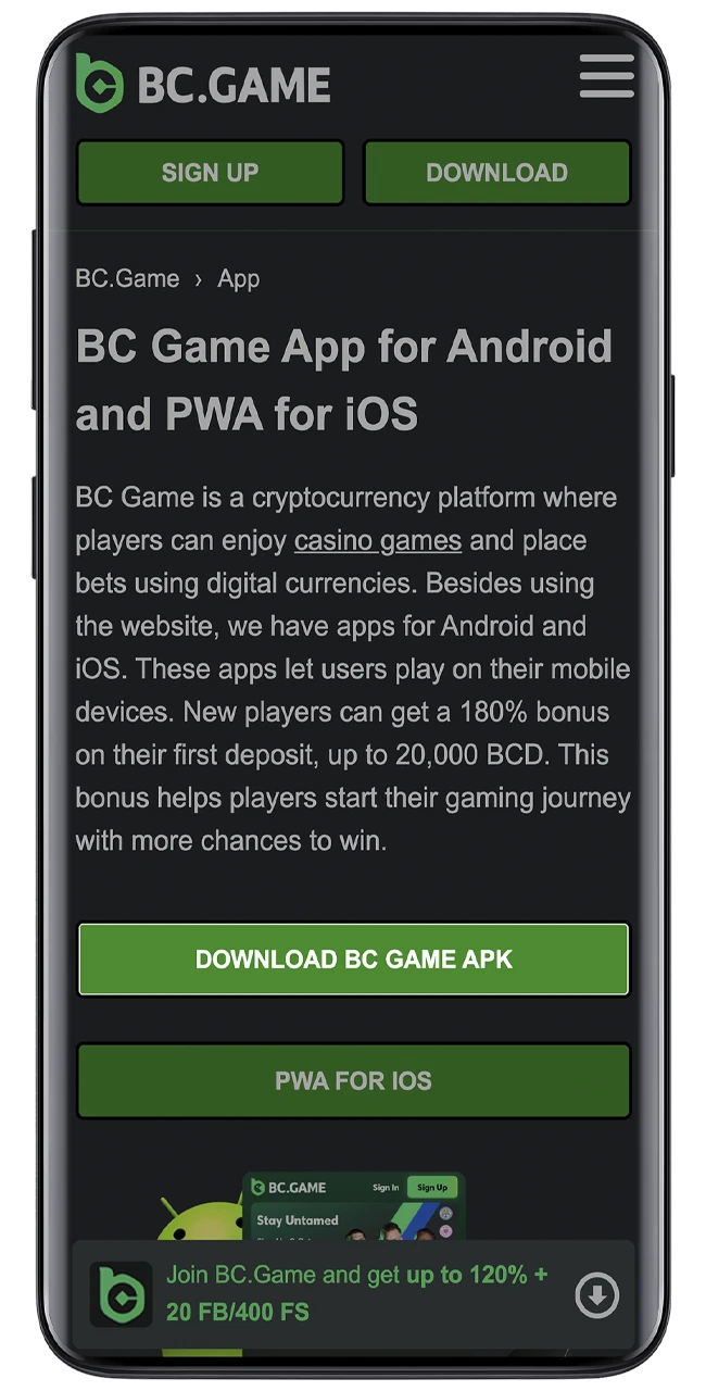 Download BC Game apk file for Android devices.