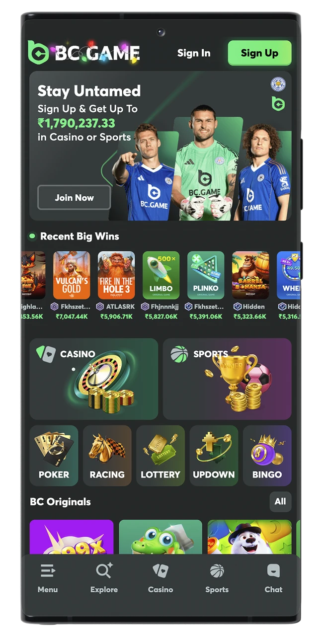 Start creating a BC Game account.