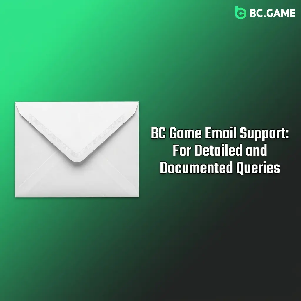 BC Game email support contact at support@bc.game for KYC verification, disputes, and detailed technical queries