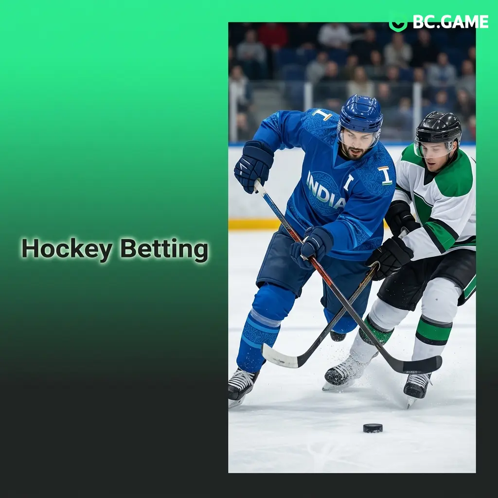 BC Game hockey betting on NHL, KHL & IIHF with puck line, total goals, period winner markets and live odds