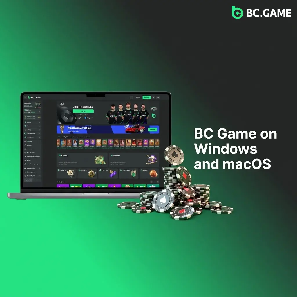 BC Game website interface on Windows and macOS browsers including Chrome Firefox Safari and Edge for betting and casino