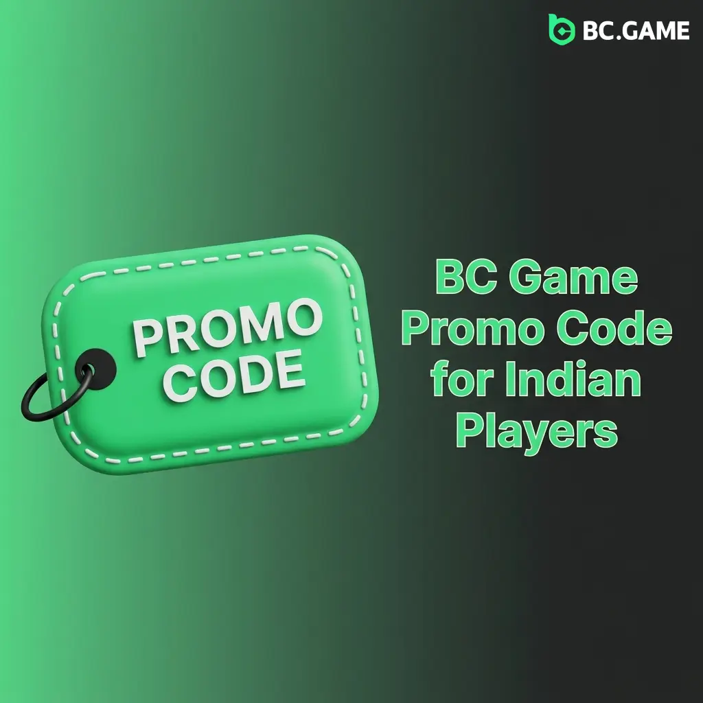 BC Game promo code entry field for Indian players showing deposit bonus activation steps