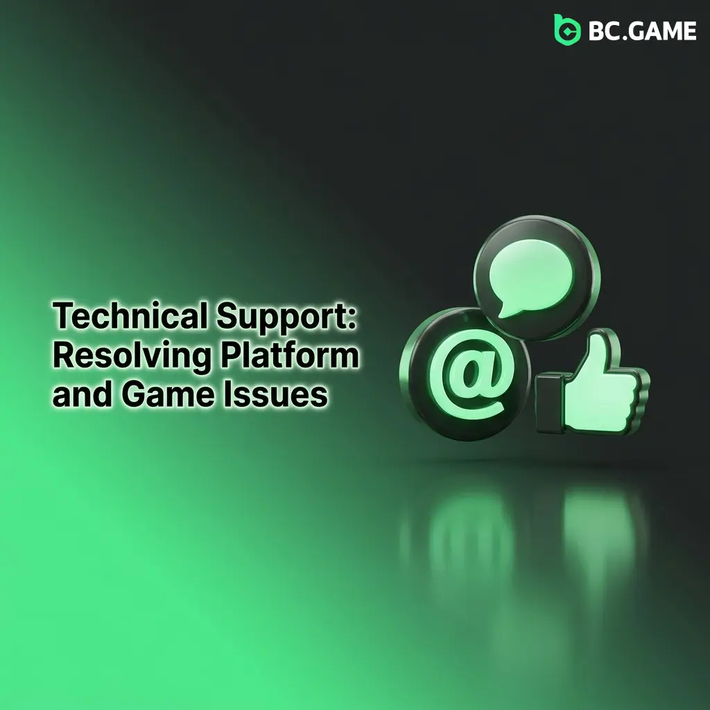 BC Game technical support team resolving platform errors, game loading failures, and login issues via live chat and email