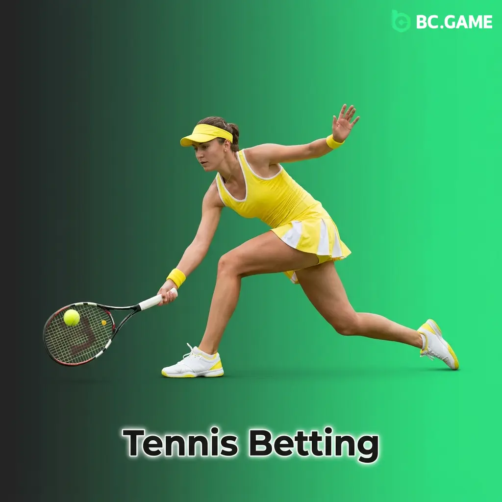 Tennis betting on BC Game covering Grand Slams, ATP and WTA tours with live point-by-point markets