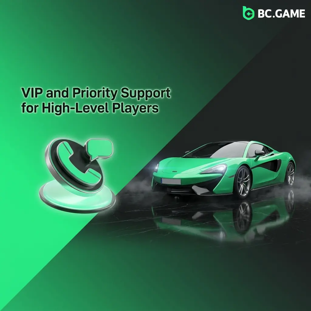 BC Game VIP Club priority support with dedicated account managers for high-level players and faster query resolution