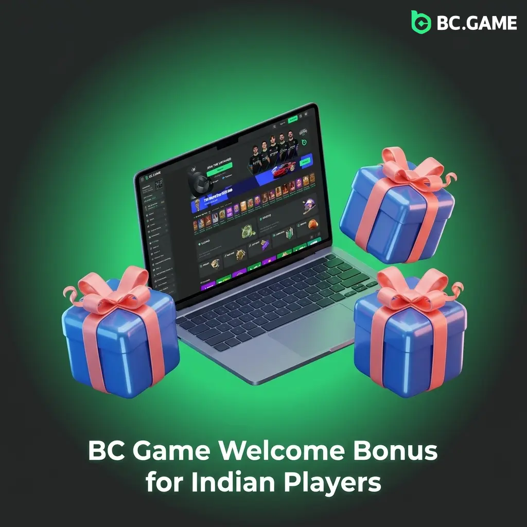 BC Game welcome bonus table showing rakeback rates from 220% to 500% across four deposits for Indian players