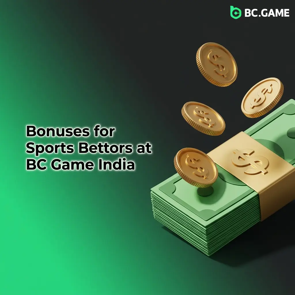 BC Game India sports betting bonuses including welcome deposit match, parlay boost, and weekly cashback promotions