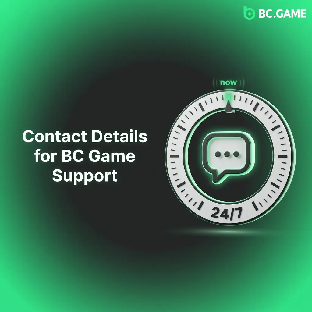 BC Game support contact details including live chat, email, help centre, Telegram, and Twitter channels available 24/7