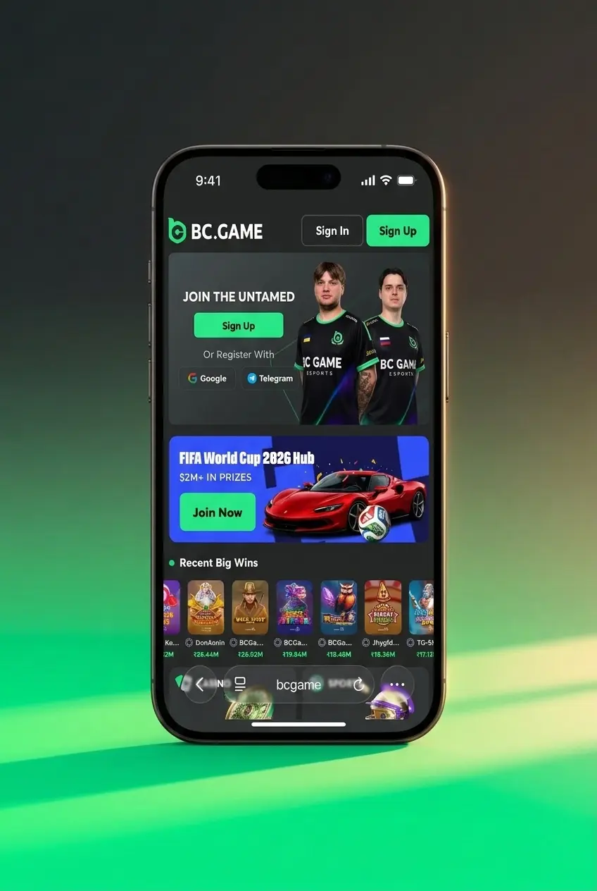 BC Game PWA installation steps on iPhone Safari showing Add to Home Screen process for iOS 14+