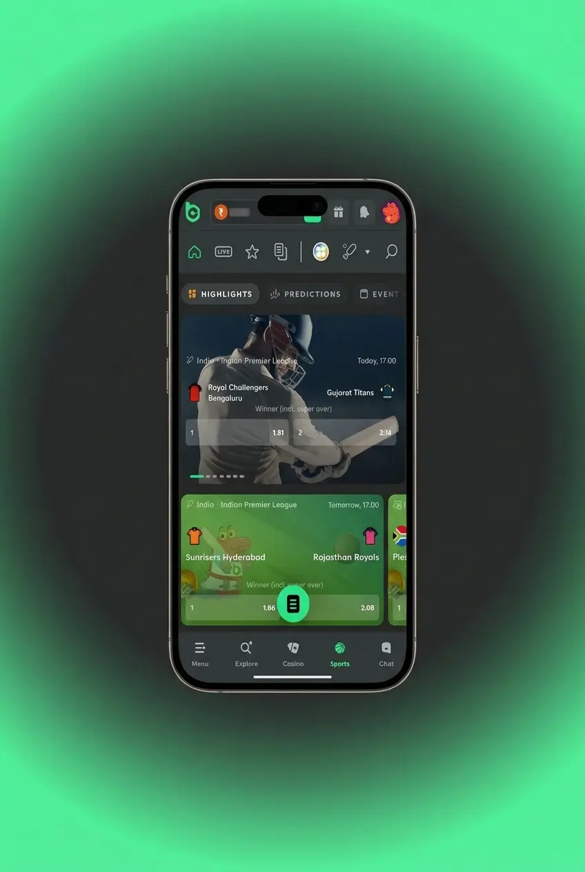 BC Game mobile app sportsbook showing step-by-step bet placement process on Android and iOS devices