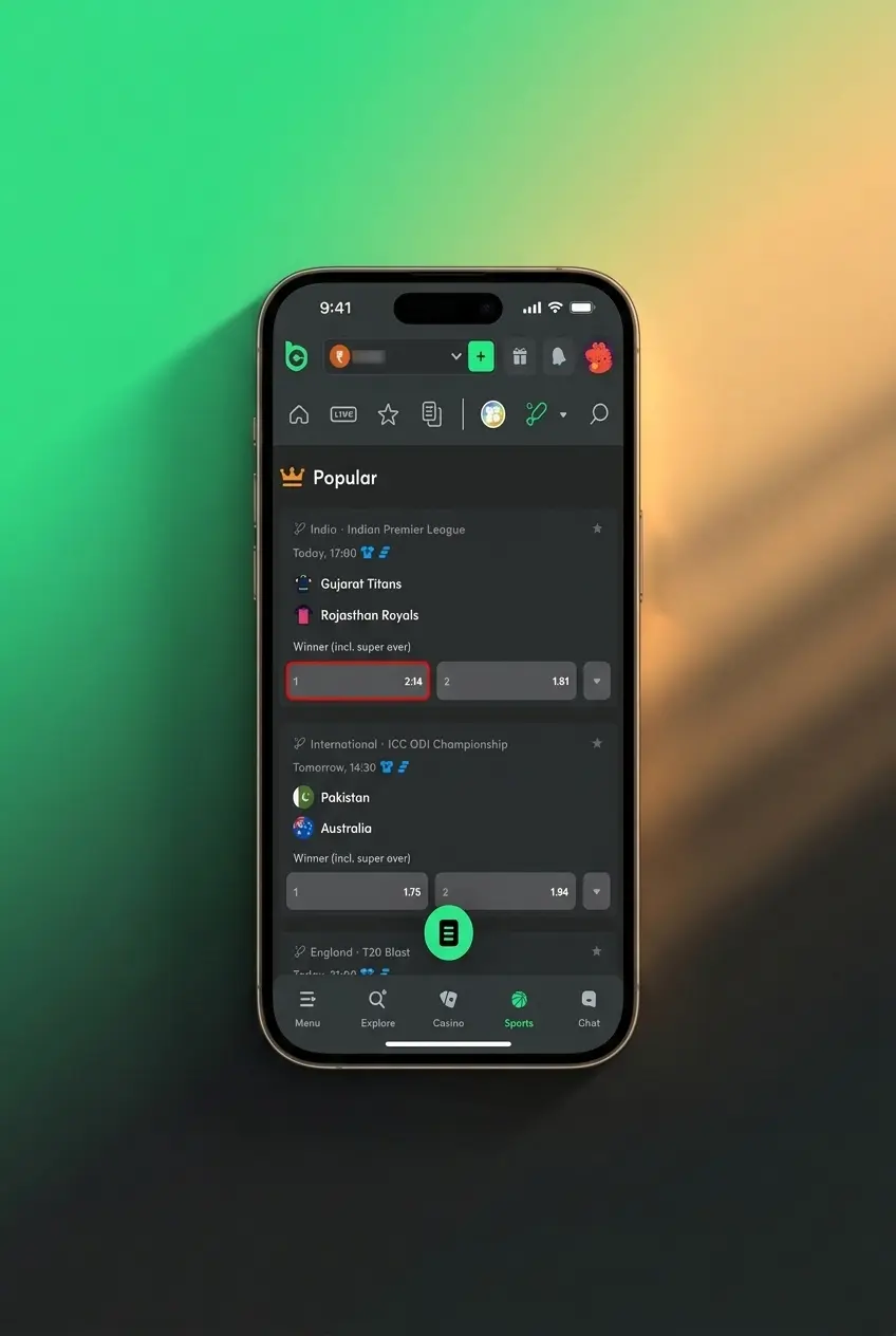 Step-by-step guide showing how to register and start esports betting on BC Game for Indian players