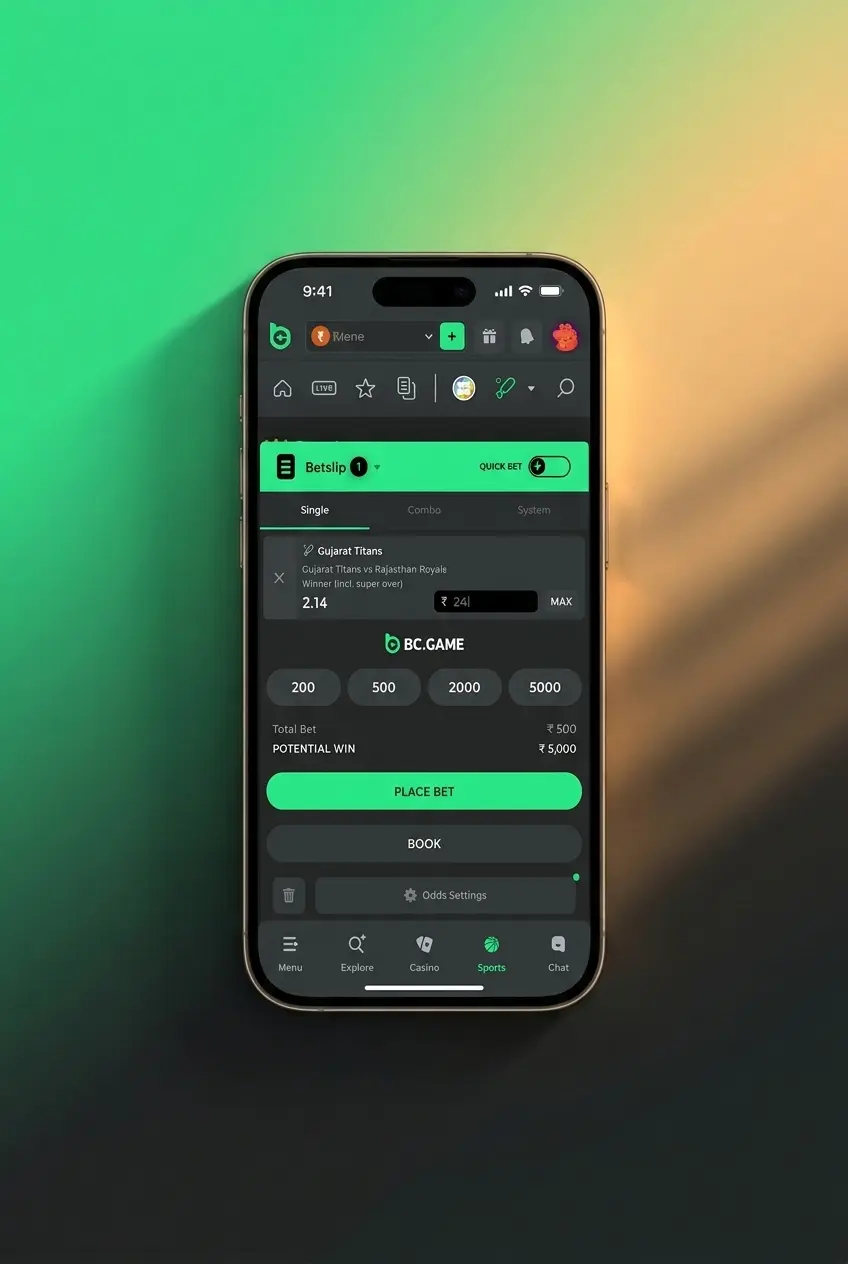 Step-by-step guide on how to start betting on eSports at BC Game for Indian players with registration and deposit steps