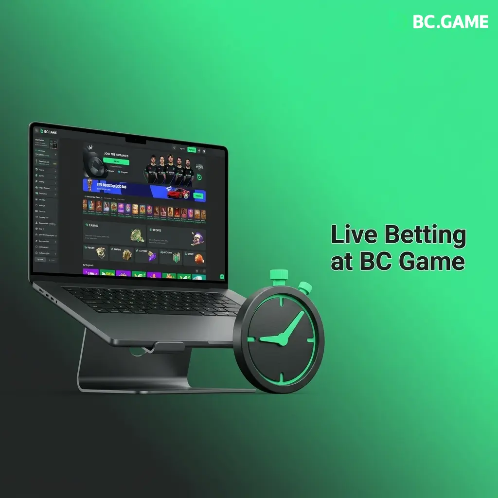 BC Game live betting interface showing real-time odds for cricket, football and tennis with in-play stats and cash-out options