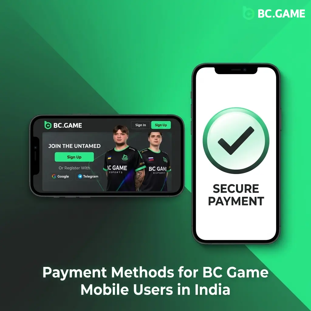 BC Game mobile payment methods in India including UPI, PhonePe, Paytm, Bitcoin, Ethereum, and USDT options